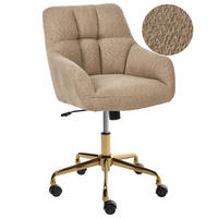 SCHREIBTISCHSTUHL Bouclé Hellbraun Palmdale - Hellbraun, Textil (58/87/61cm) - Beliani