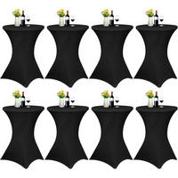 STEHTISCH Husse 8er-Set Schwarz 80 cm - Schwarz, Textil (81.3/110cm)