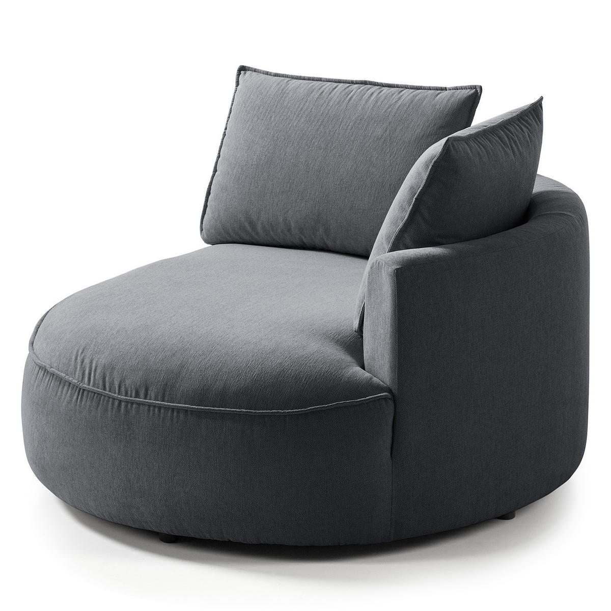 OTTOMANE - modular - Schwarz/Grau, Kunststoff/Textil (126/82/154cm) - home24