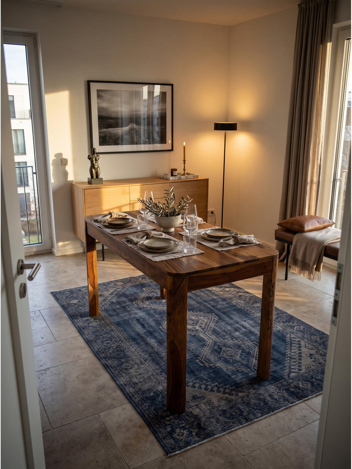ESSTISCH CHARENTE, Dunkles Massivholz, handgefertigt, 120 x 60 x 76 cm - Braun, Holz (60/120/76cm) - KADIMA DESIGN
