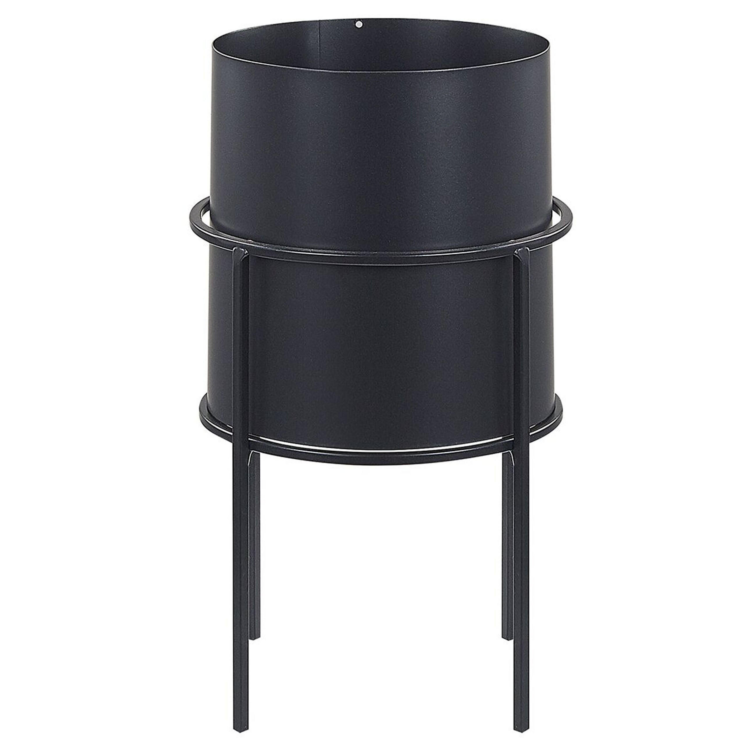 PFLANZENSTÄNDER Metall schwarz 28 cm Milea - Schwarz, Metall (28cm) - Beliani