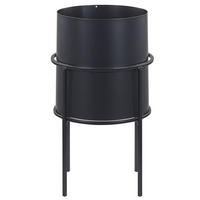 PFLANZENSTÄNDER Metall schwarz 28 cm Milea - Schwarz, Metall (28cm) - Beliani
