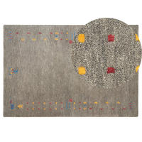 KURZFLOR-GABBEH Seymen 200/140 cm - Grau, Textil (140/200cm) - Beliani