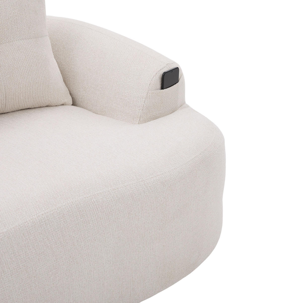 SOFA 2-Sitzer in Beige Chenille 164 x 92 x 60 cm - Beige, Holzwerkstoff (164/60/92cm) - Meubliv