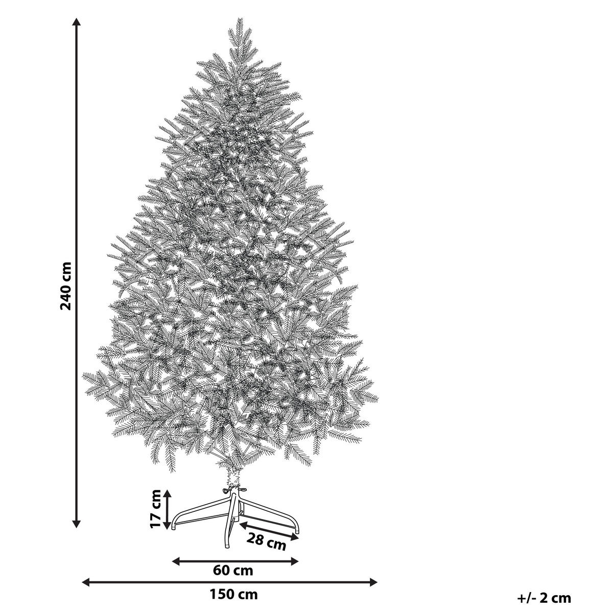 WEIHNACHTSBAUM 240 cm Weiß Bassie - Weiß, Kunststoff (240cm) - Beliani