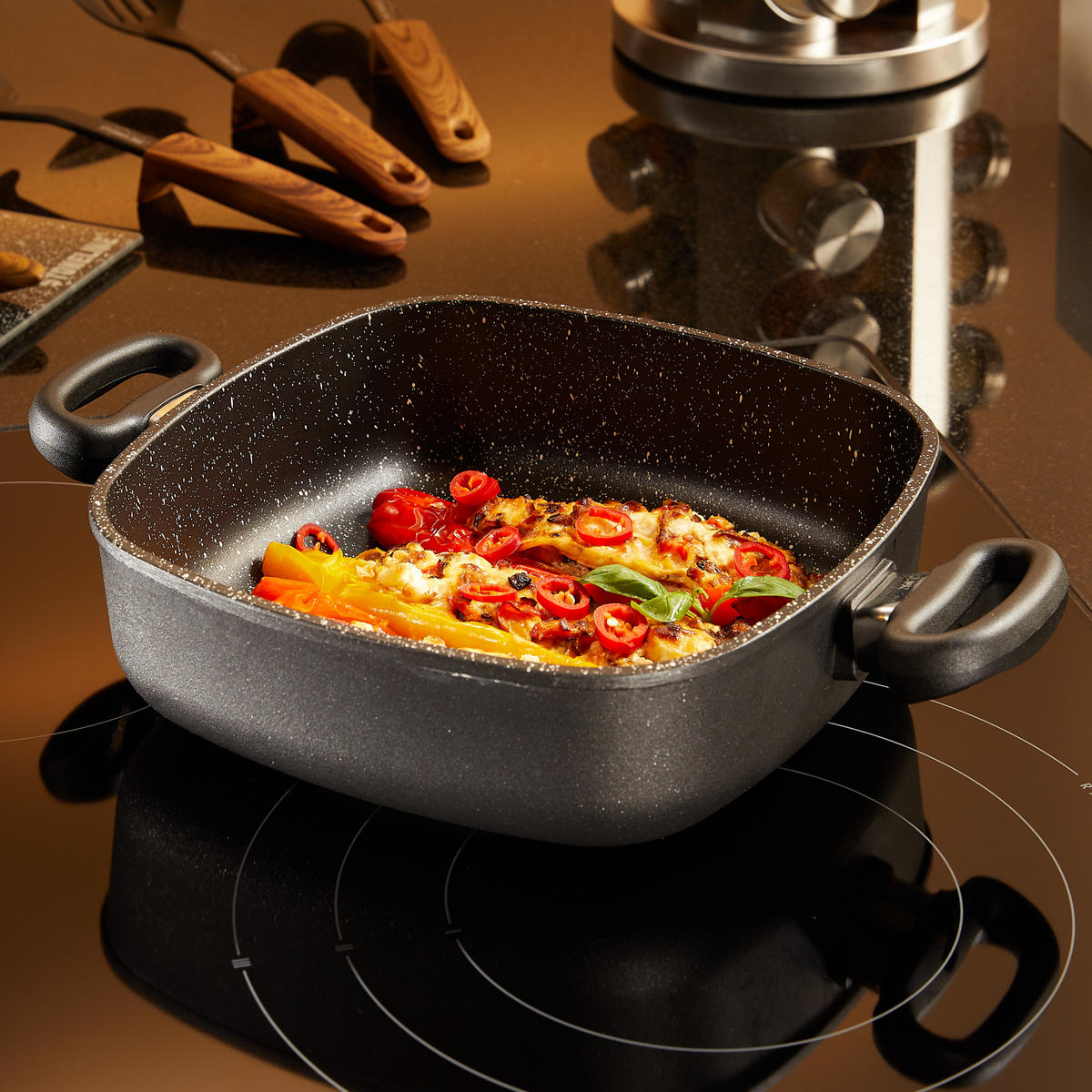 ECKPFANNE - Grau, Metall (24cm) - Stoneline