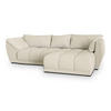 ECKSOFA ORENTI R-S Creme Boucle-Stoff mit Schlaffunktion - Creme, Holz (287/182cm) - MASSENO