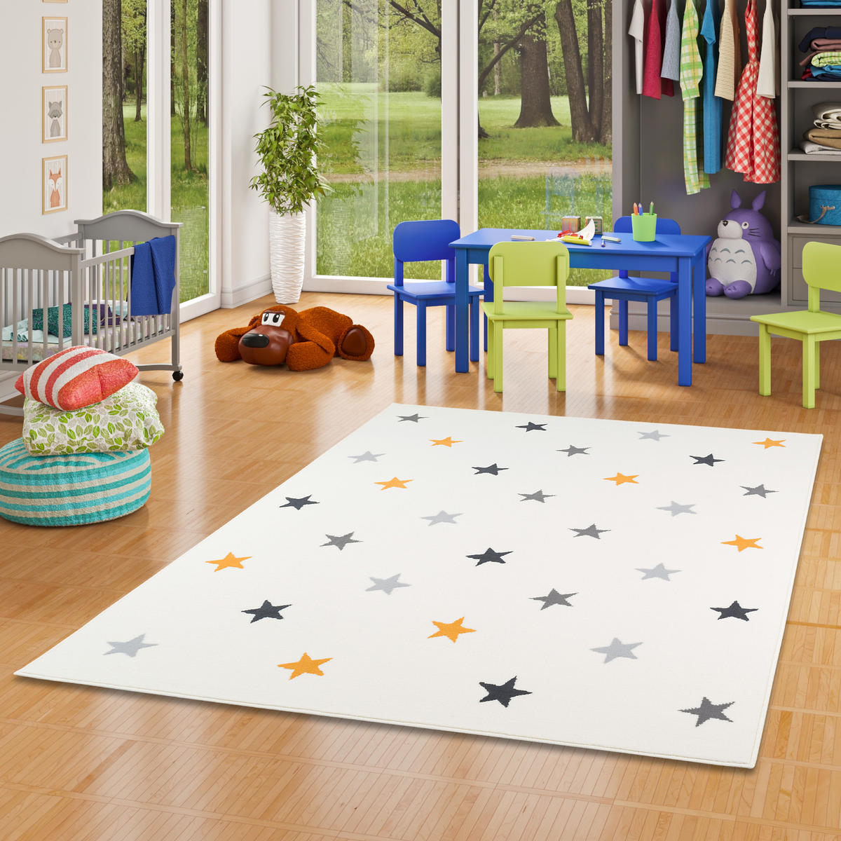 KINDER UND JUGEND TEPPICH TRENDLINE STERNE MIX - Creme, Textil (140/200cm) - Pergamon