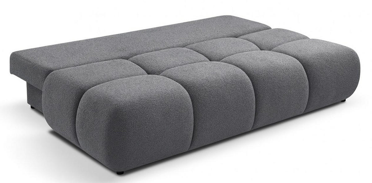 SCHLAFSOFA MILA, Sofa mit Schlaffunktion und Bettkasten, Farbe: Grau, Bouclé-Stoff - Grau, Textil (214/89/104cm) - Sepro Meble