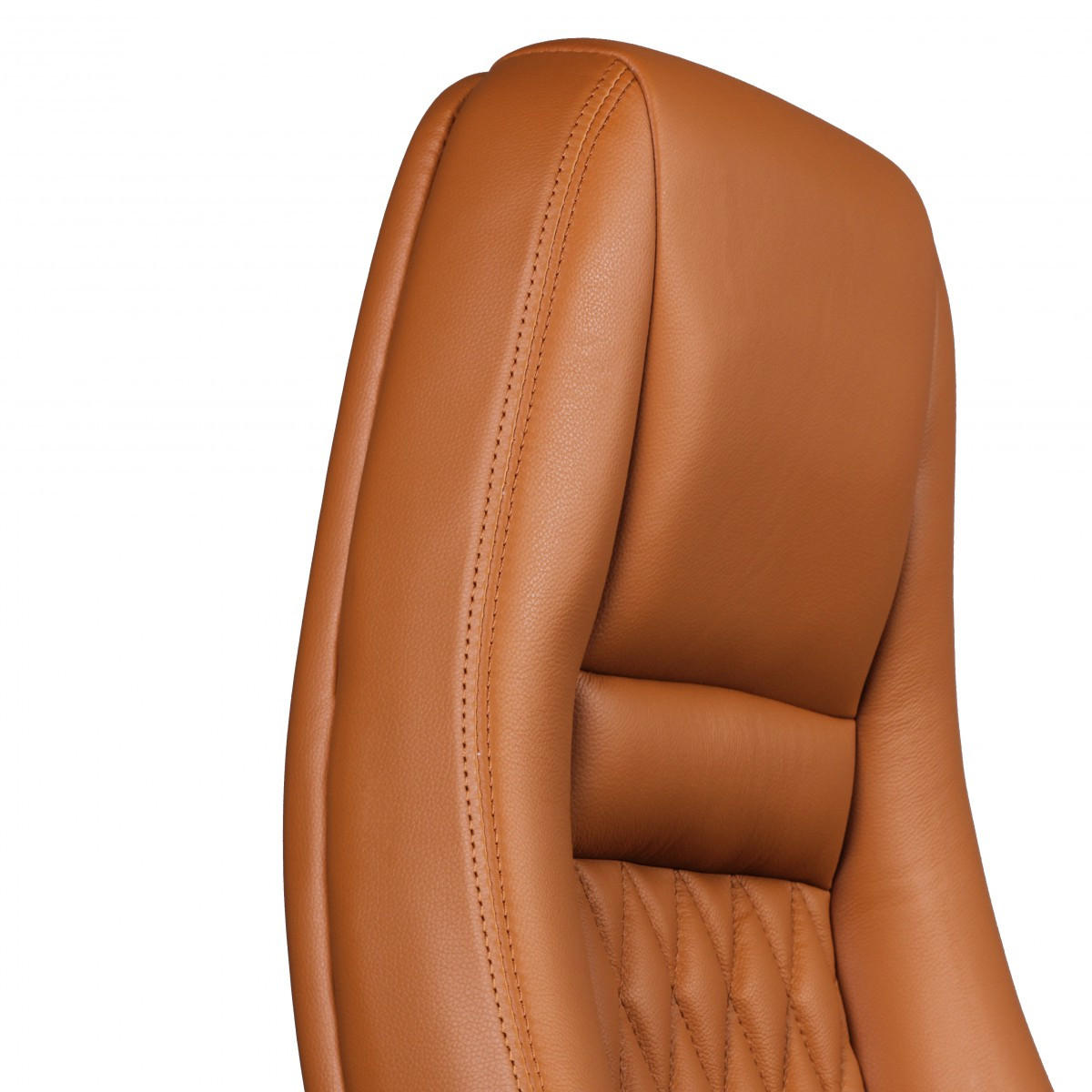 CHEFSESSEL Echtleder mit Aluminiumfußkreuz und ergonomischer Sitzform MADRID, Beige 70x68x130 cm - Beige/Silberfarben, Leder/Metall (70/130/68cm) - KADIMA DESIGN