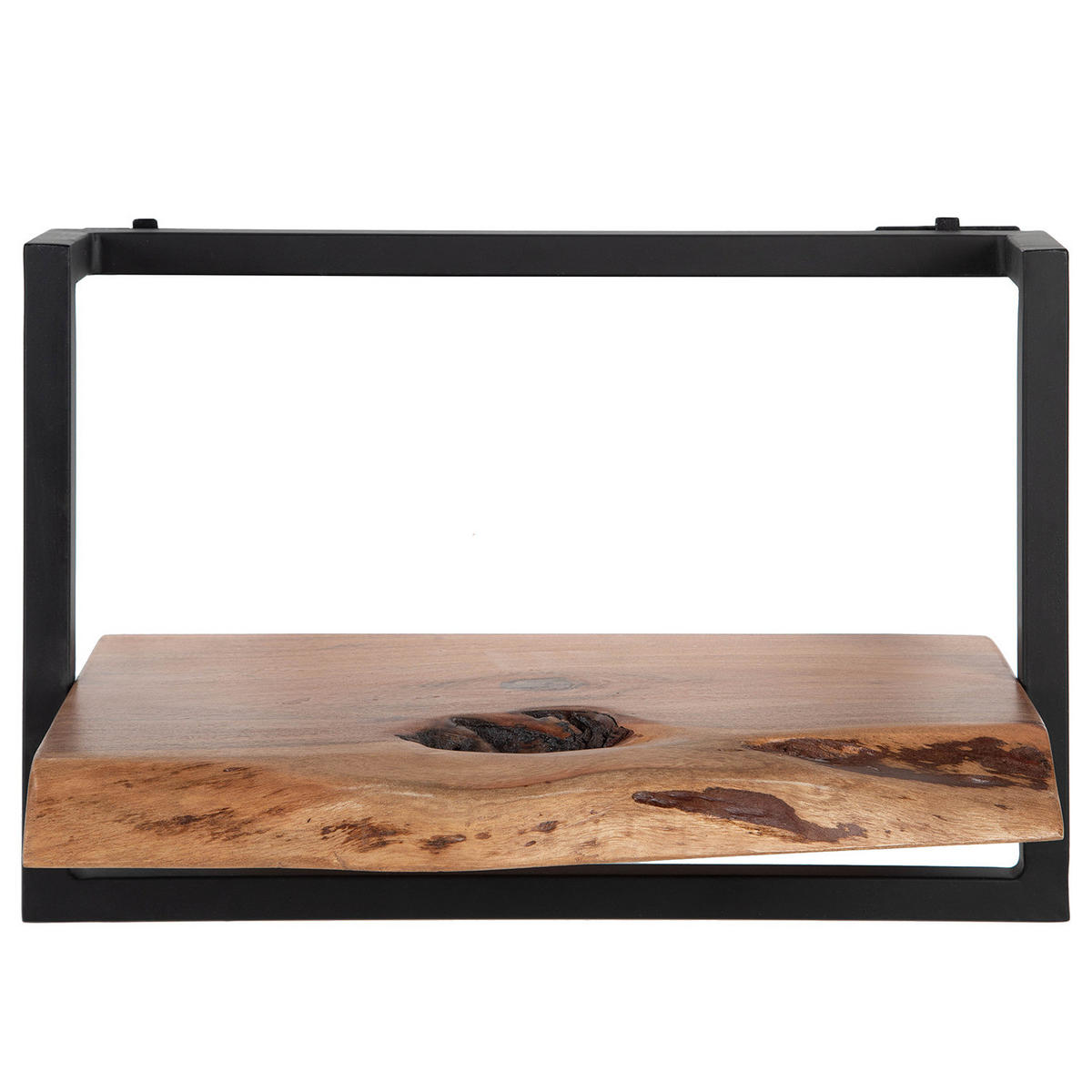 WANDREGAL - Akazie massiv / Metall - Akaziefarben, Metall (45/30/26cm) - home24