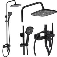 DUSCHGARNITUR Rea Argus Black Matt - Schwarz, Metall (23/144/44cm) - REA
