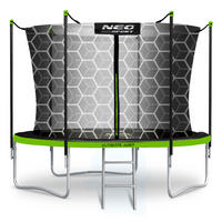 GARTENTRAMPOLIN 10 ft/312 cm mit Innengitter und Leiter - Grün, Metall (312/312cm)