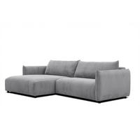 ECKSOFA TAUER 5-Sitzer, hellgrau - Hellgrau/Schwarz, Holzwerkstoff/Kunststoff (174/292cm) - Courtois Laville