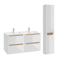 BADMÖBEL 120cm Livia 2er-Set Weiß - Weiß, Holzwerkstoff (120/60/45cm) - Petits-meubles