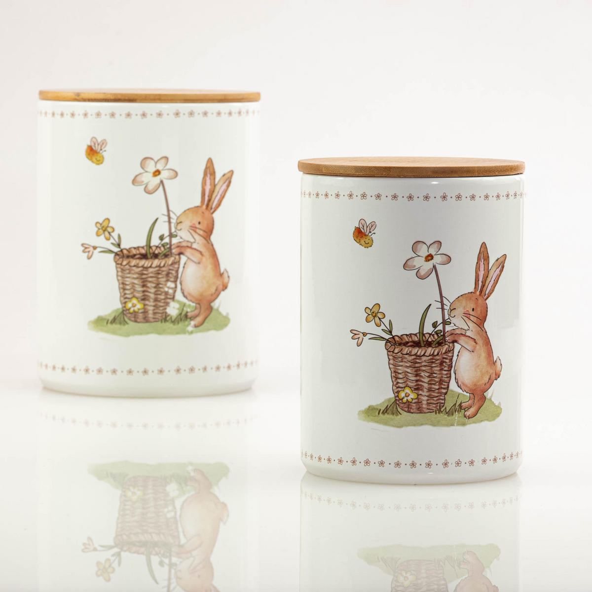 KÜCHENBEHÄLTER Charmy 2er-Set - Multicolor/Weiß, Keramik (14/19/14cm) - Boltze Home