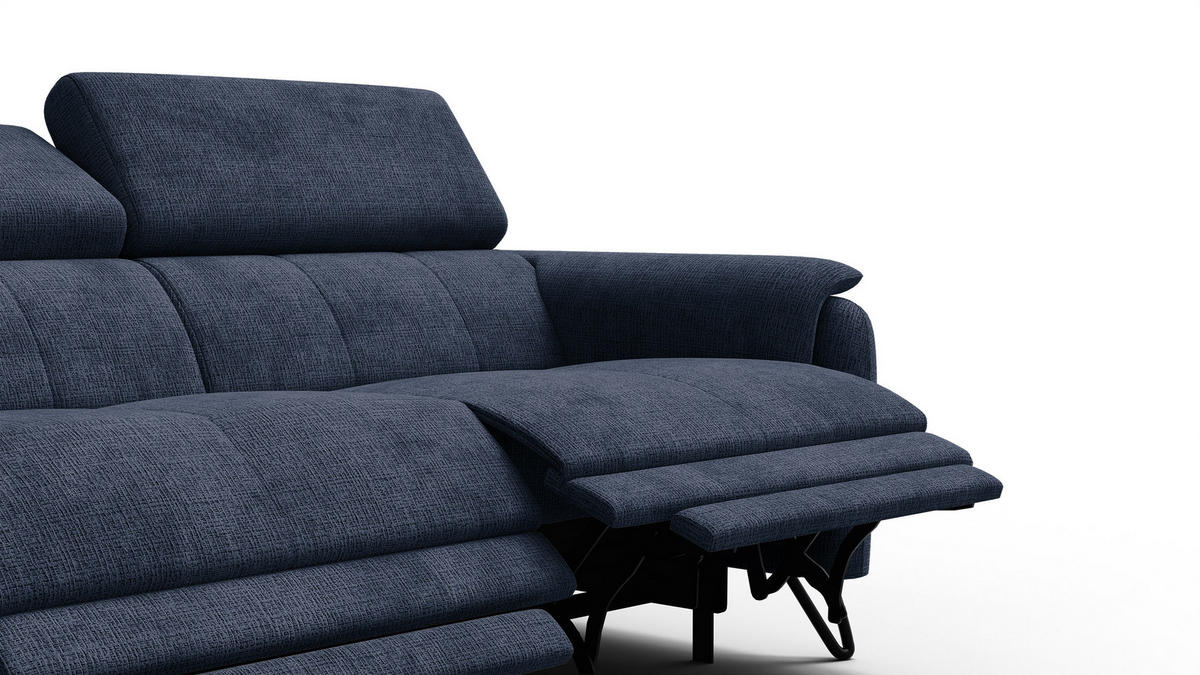 RELAXSOFA RODEN 3-Sitzer, marineblau - Dunkelblau, Holz/Textil (194/82/103cm) - Courtois Laville