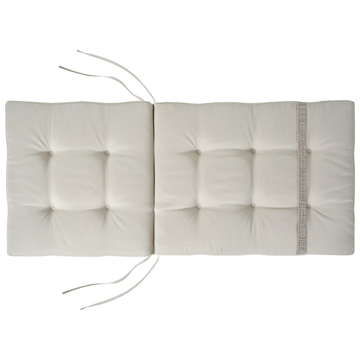 SITZAUFLAGEN 2er-Set Taupe 42/95 cm Maui Premium - Taupe, Textil (95/5/42cm) - Beliani