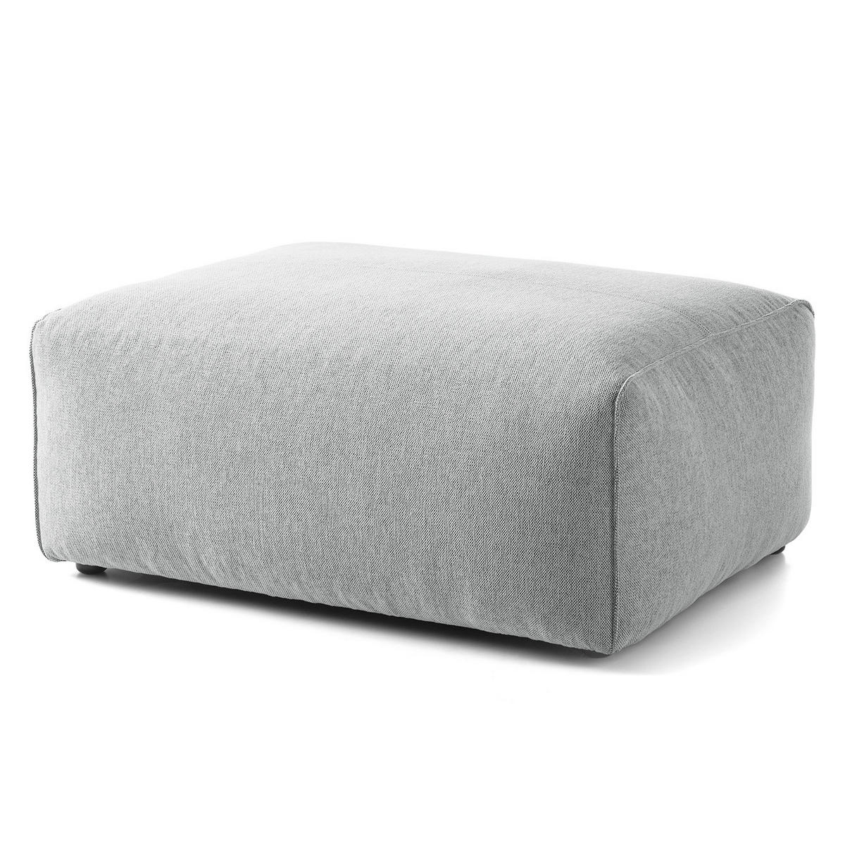 POLSTERHOCKER - Hellgrau/Schwarz, Textil (81/38/100cm) - home24