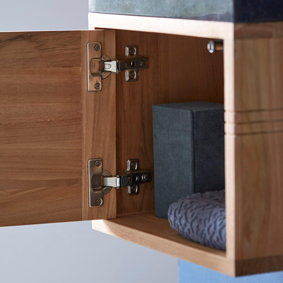 BADUNTERSCHRANK Basic Schwarz aus Teak - Schwarz, Holz (38/40/25cm) - Tikamoon