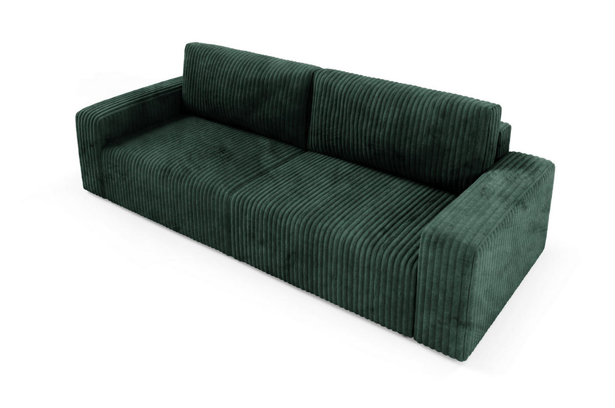 SCHLAFSOFA 4-Sitzer Cord Grün - Grün, Textil (244/70/102cm) - Furnisell