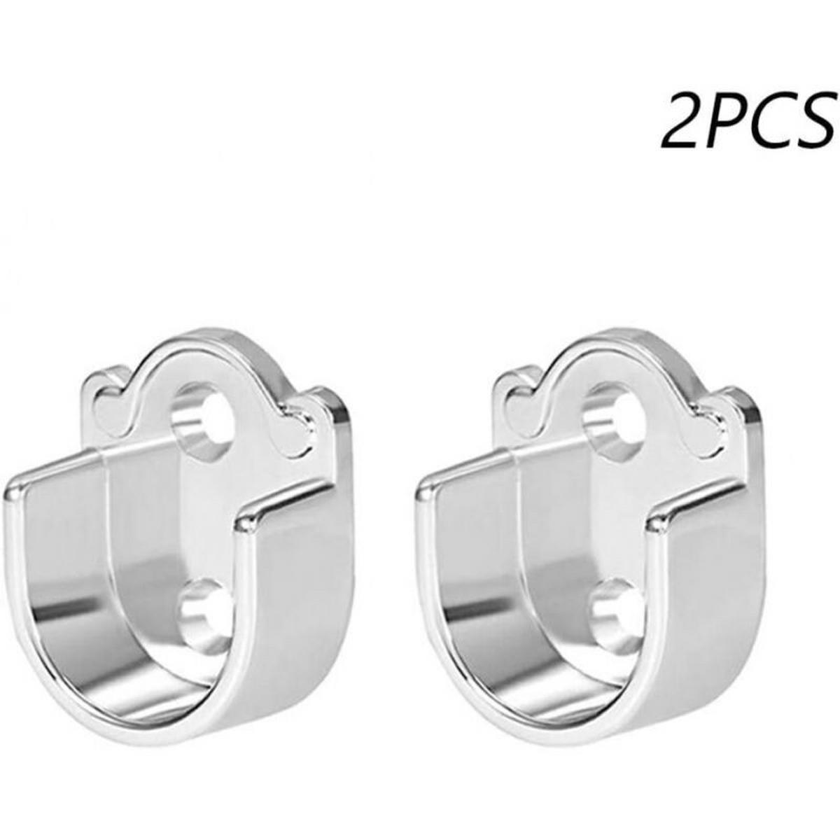 STANGENHALTER 2er-Pack Zinklegierung Buchse für Schrankstange Duschvorhangstange - Grau, Metall (4/1/7cm) - MCBOSON