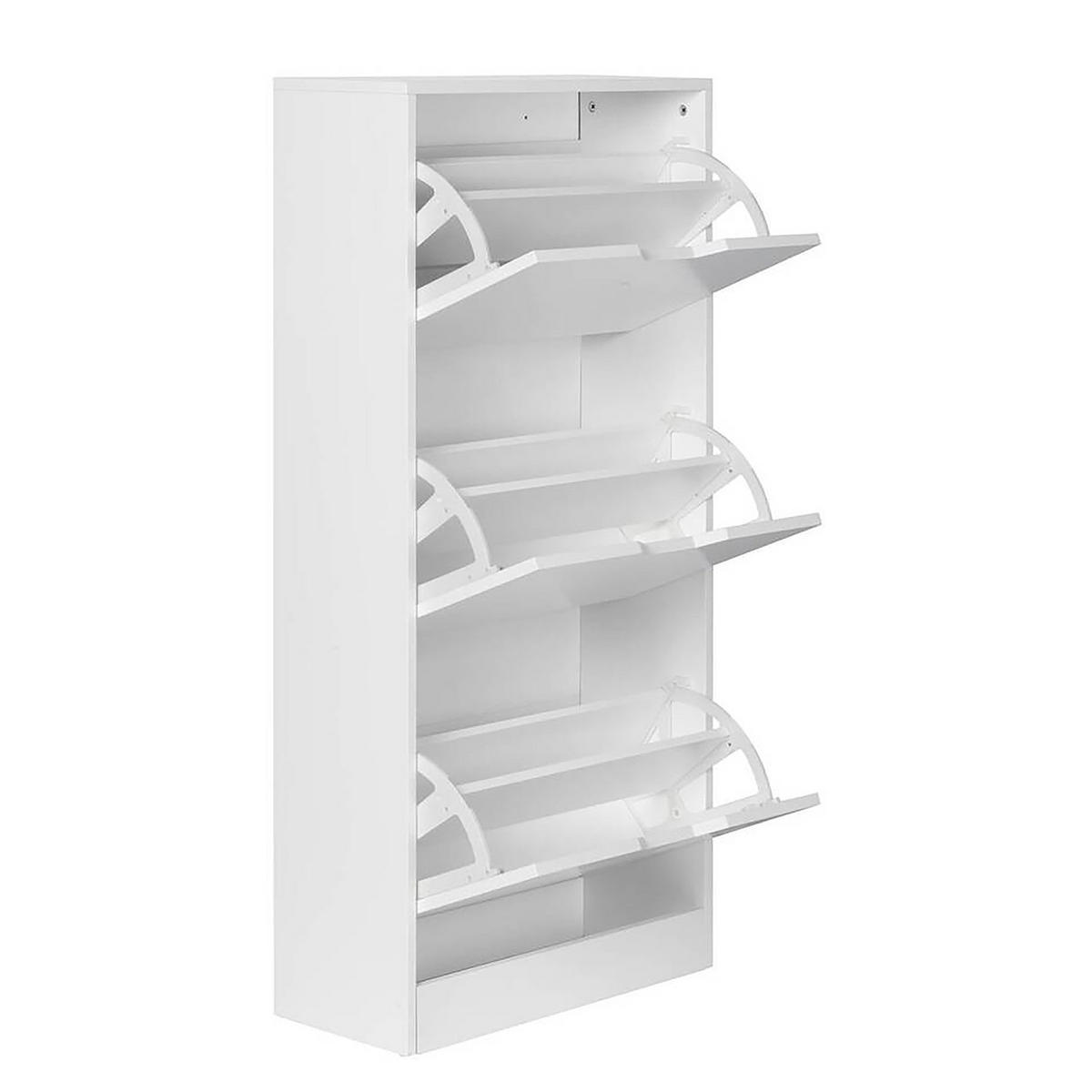 SCHUHKIPPER - Weiß - Weiß, Holzwerkstoff (55/117/24cm) - home24