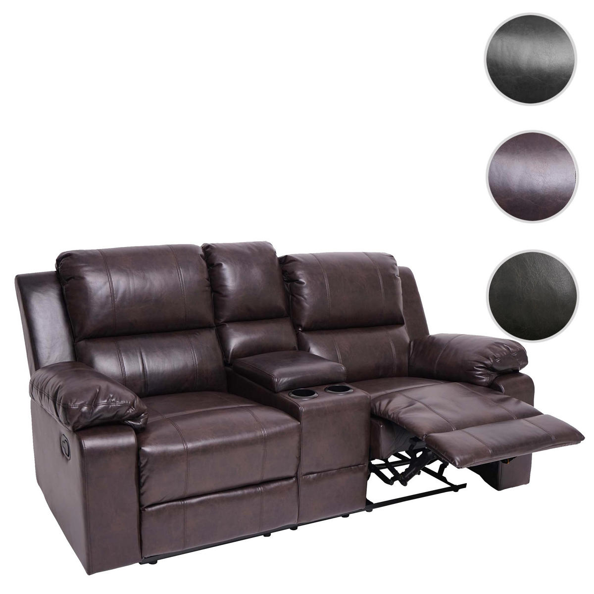 2ER KINOSESSEL Braun - Braun, Textil (180/98/86cm) - MCW