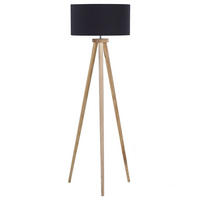 STEHLAMPE Nitra 45/45/142 cm - Schwarz, Holz (45/45/142cm) - Beliani