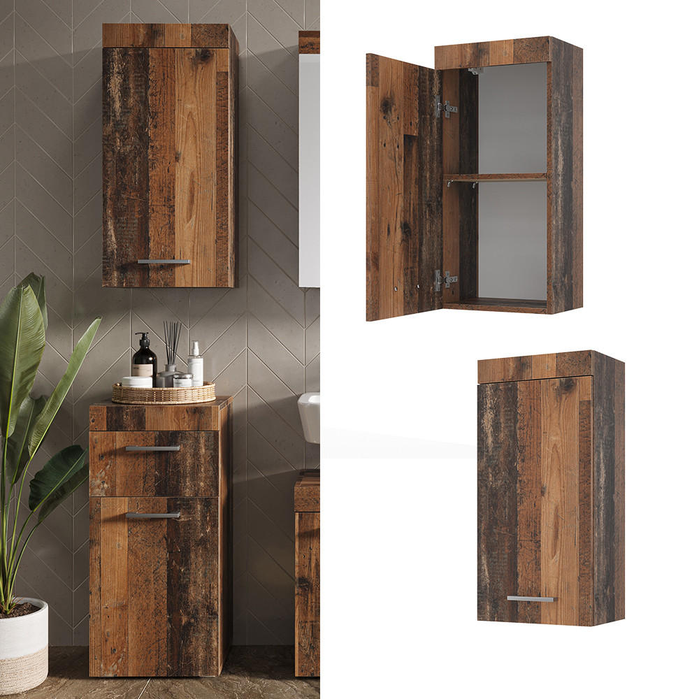 HÄNGESCHRANK Luna Oldstyle 37 x 77 cm - Braun, Holzwerkstoff (37/77/24.6cm) - Vicco