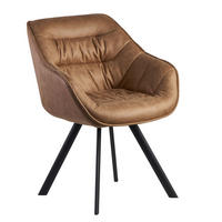 ESSZIMMERSTUHL Samtbezug mit Metallgestell Modern gepolstert, Beige - Beige/Schwarz, Textil/Metall (64/85/60cm) - KADIMA DESIGN