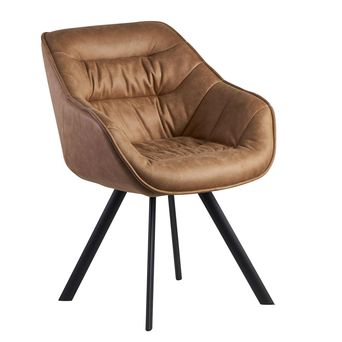 ESSZIMMERSTUHL Samtbezug mit Metallgestell Modern gepolstert, Beige - Beige/Schwarz, Textil/Metall (64/85/60cm) - KADIMA DESIGN