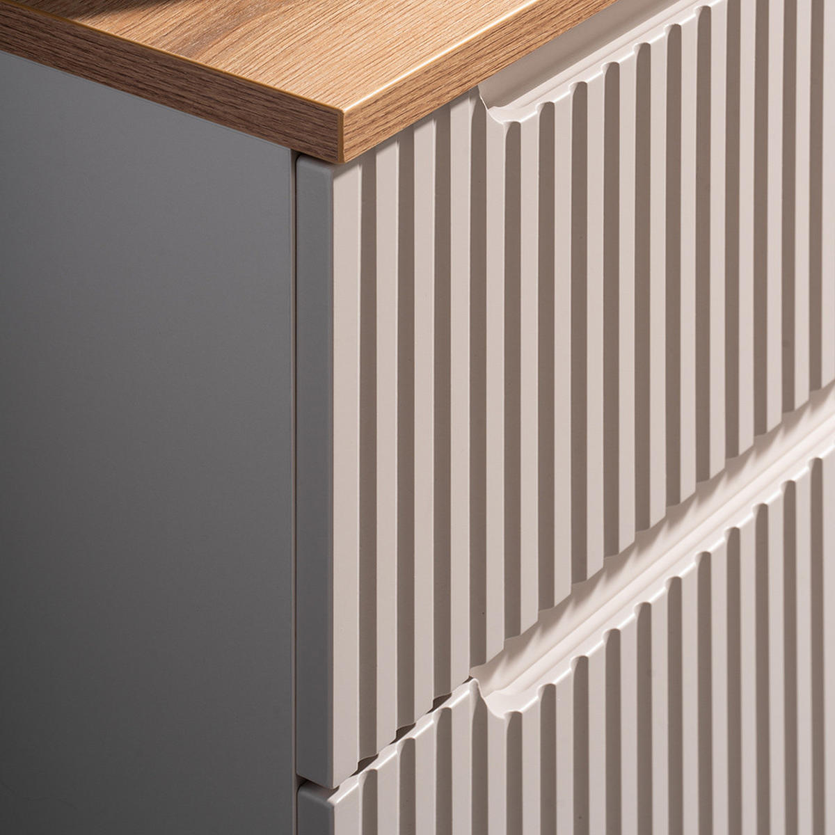 BADMÖBEL-SET 2-TLG. Newport-56 - Beige, Holzwerkstoff (170/190/40cm) - Lomado