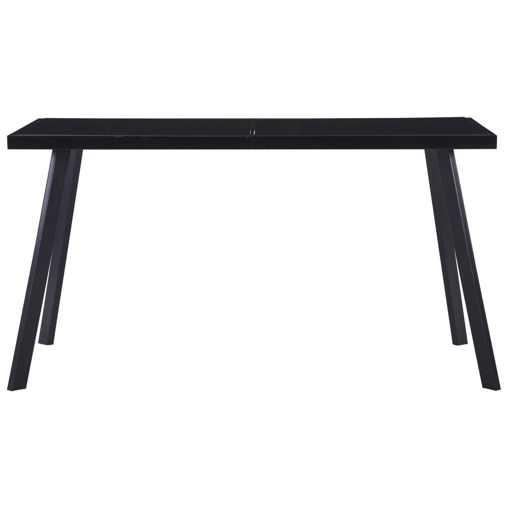 ESSTISCH Schwarz 140 x 70 x 75 cm - Schwarz, Glas (140/70/75cm) - furnicato