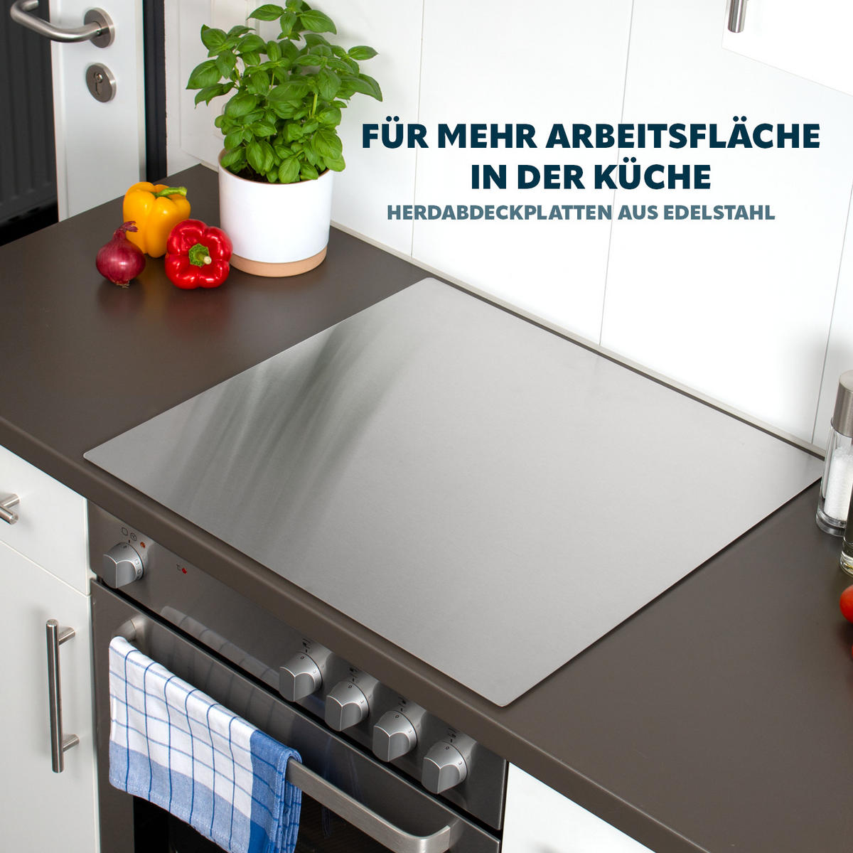 HERDSPRITZSCHUTZ, Edelstahl - Edelstahlfarben, Metall (59/56.5/5cm) - bremermann