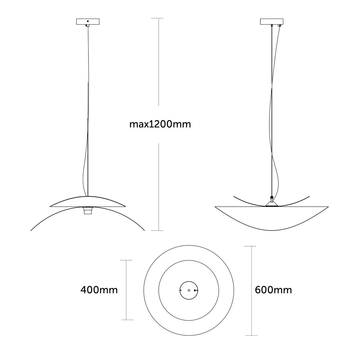 HÄNGELEUCHTE Reflex - Graubraun, Metall (60/60/120cm) - Lumicom