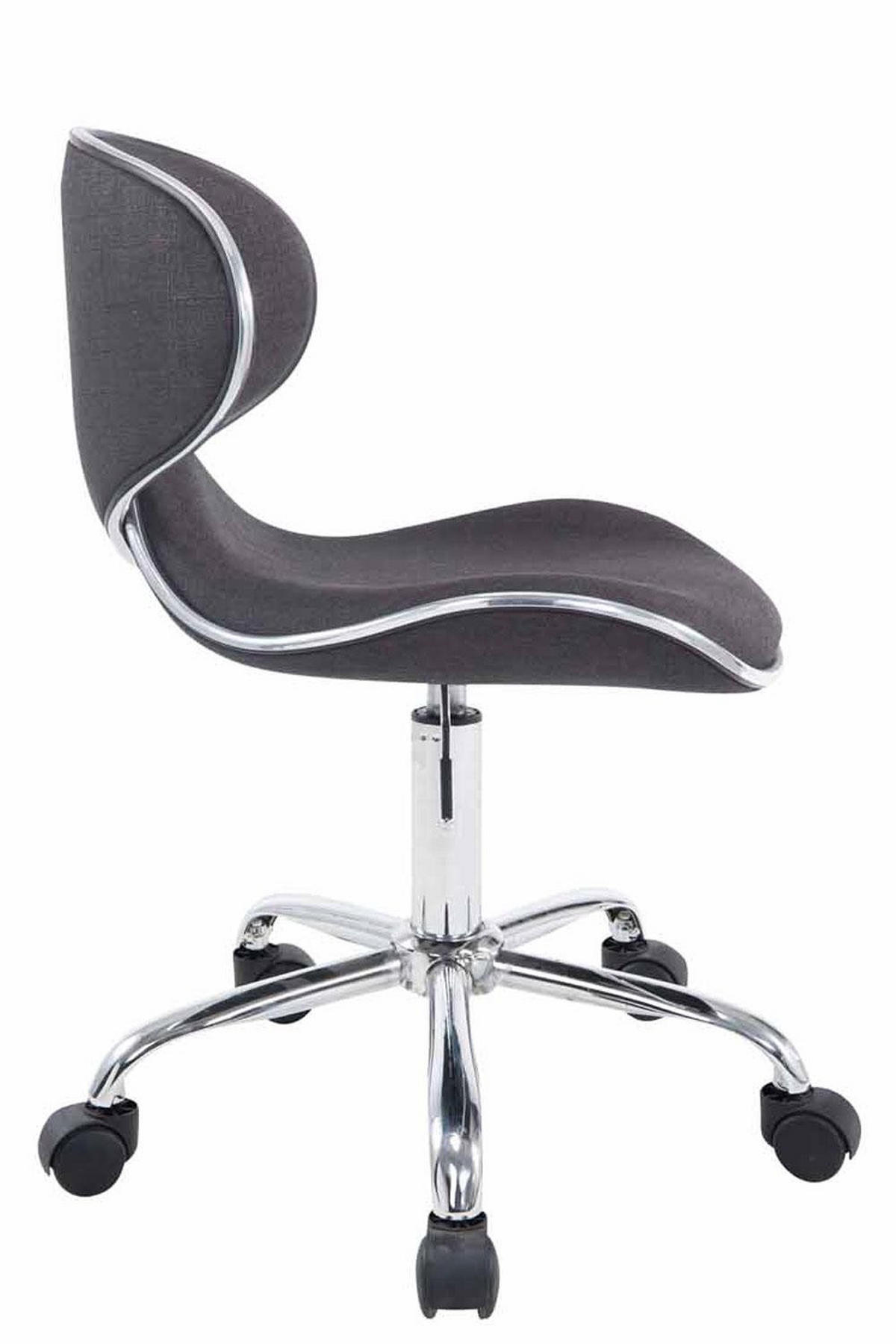 DREHSTUHL Stoff dunkelgrau - Chromfarben/Dunkelgrau, Textil/Metall (47/71/50cm) - CLP