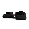 ECKSOFA modular rechts Martina aus strukturiertem Stoff schwarz 2 Sitzplätze - Schwarz, Textil (176/285cm) - Micadoni