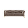 2,5-SITZER-SOFA Chesterfield Modern-Velluto 17 - Braun, Holz/Textil (209/74/80cm)