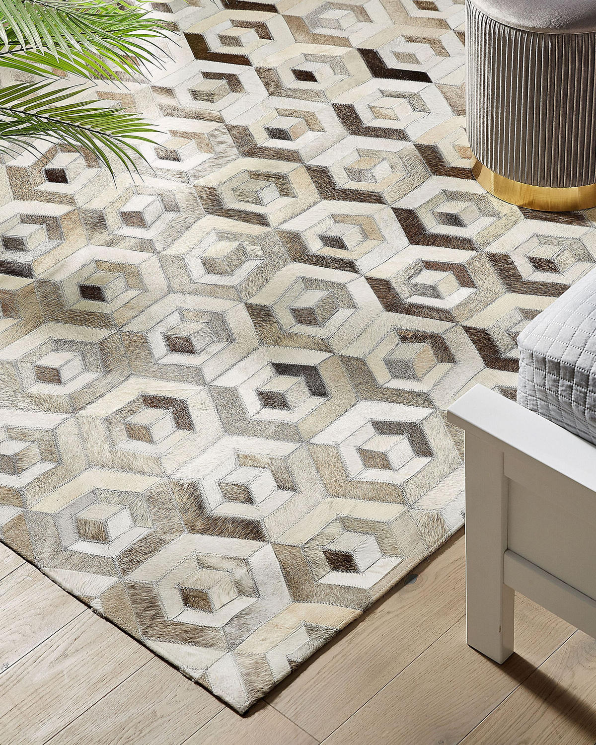 KURZFLOR-TEPPICH Tavak 200/140 cm - Braun, Fell (140/200cm) - Beliani
