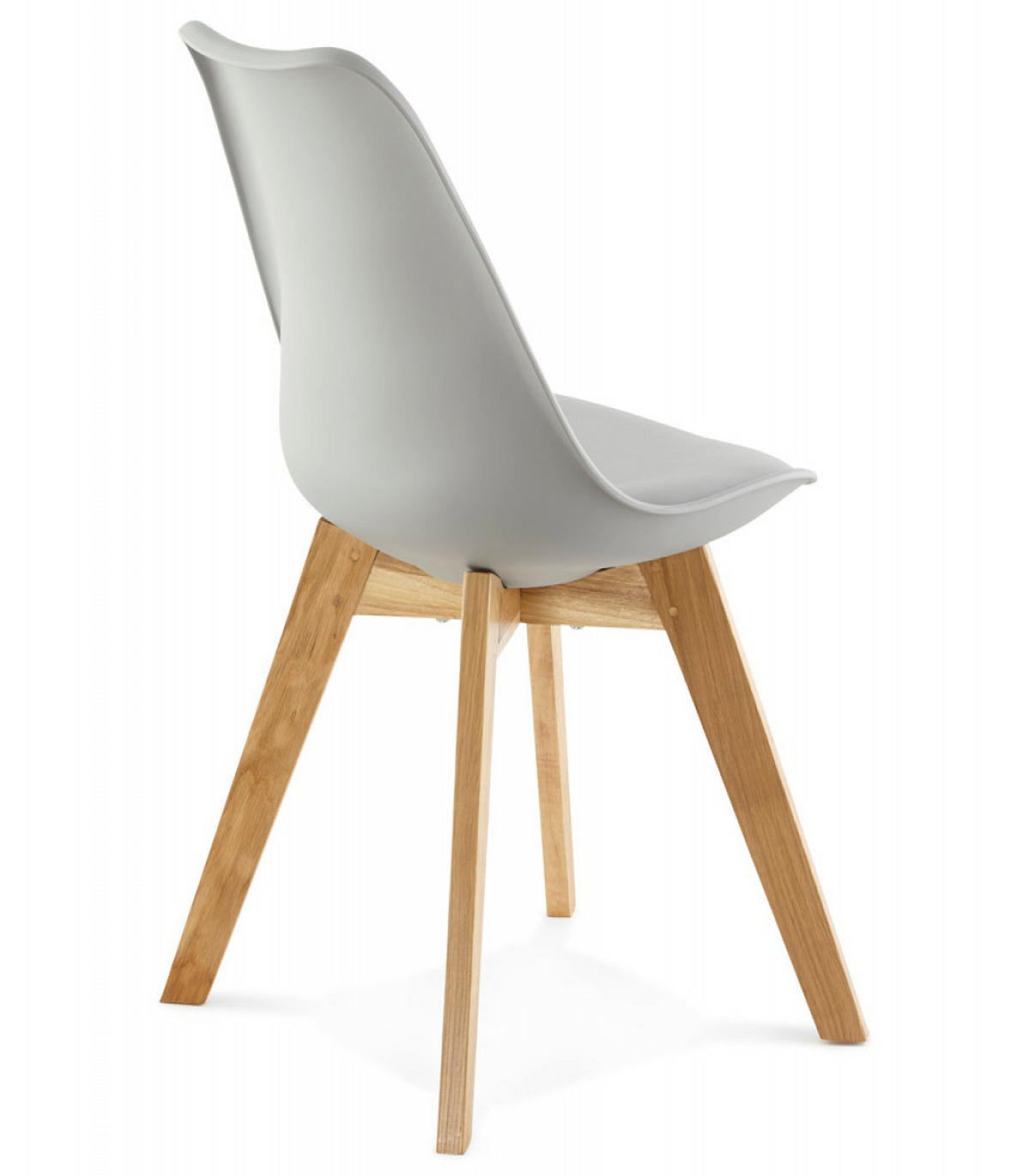 STUHL Kunstleder Holzgestell Skandinavisch, Grau 48x56x83 cm - Eichefarben/Grau, Eichenholz/Holz (48/83/56cm) - KADIMA DESIGN