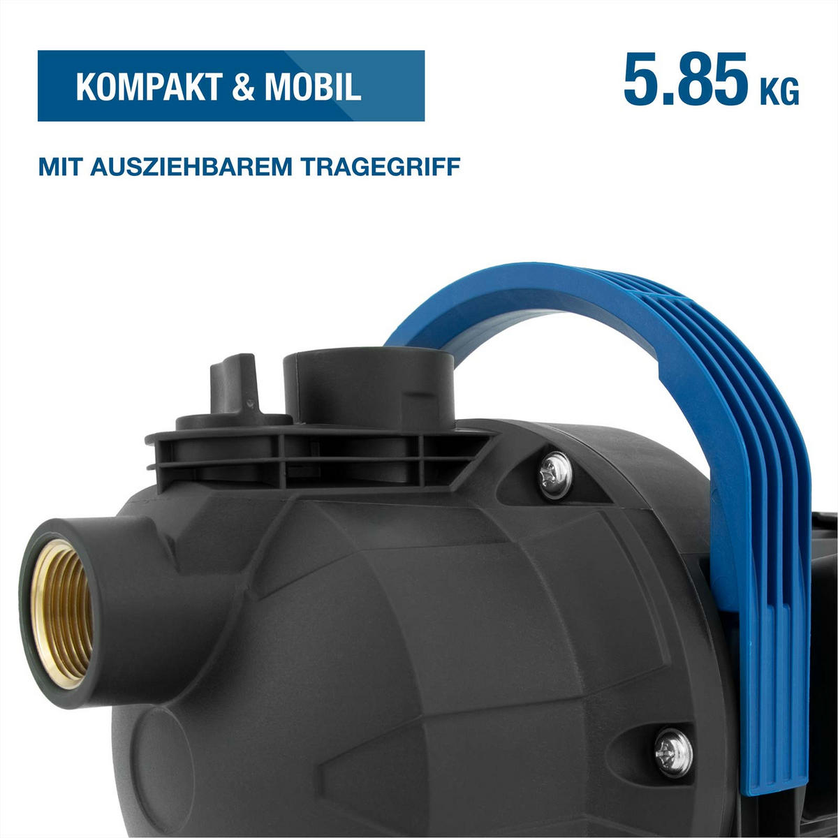 GARTENPUMPE GP80037 (800W, 3.600 l/h, Förderhöhe max. 40m, Ansaughöhe max. 7m) - Schwarz, Kunststoff (19.8/20.7/34.6cm) - HYUNDAI
