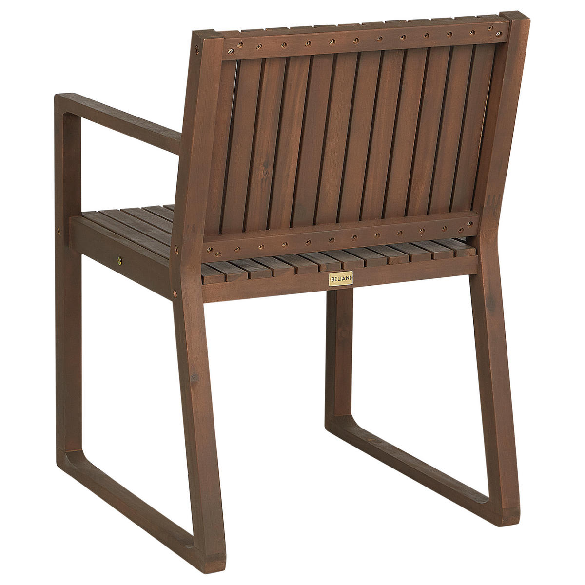 GARTENSTUHL Holz Dunkler Holzfarbton Sassari - Dunkelbraun, Holz (54/80/59cm) - Beliani