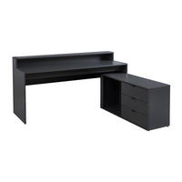 GAMING-ECKSCHREIBTISCH mit Stauraum & LEDs - MDF - Grau - NEHA - Anthrazit, Holz (120/180/90cm) - Vente-Unique