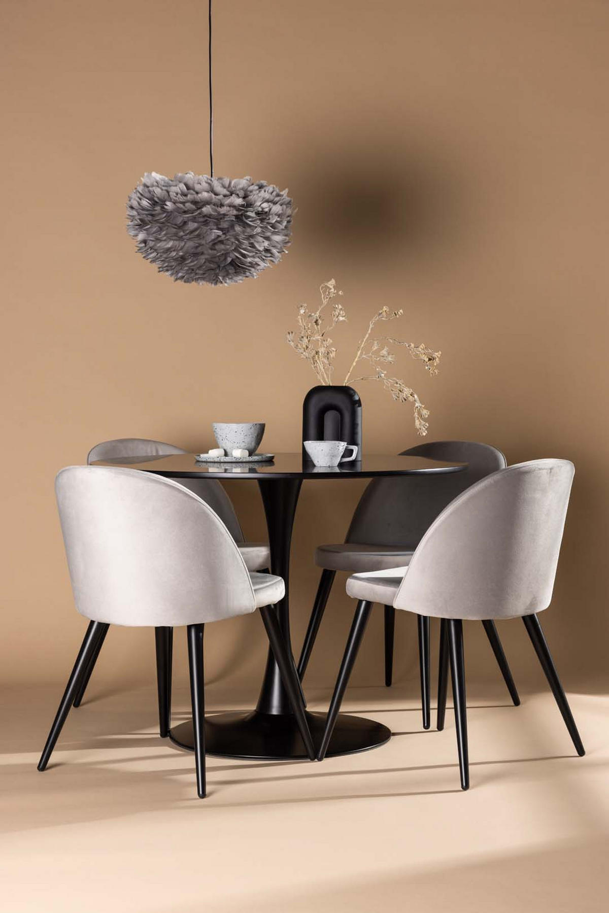 TISCHGRUPPE Schwarz - Schwarz, Holzwerkstoff (100/74/100cm) - ebuy24