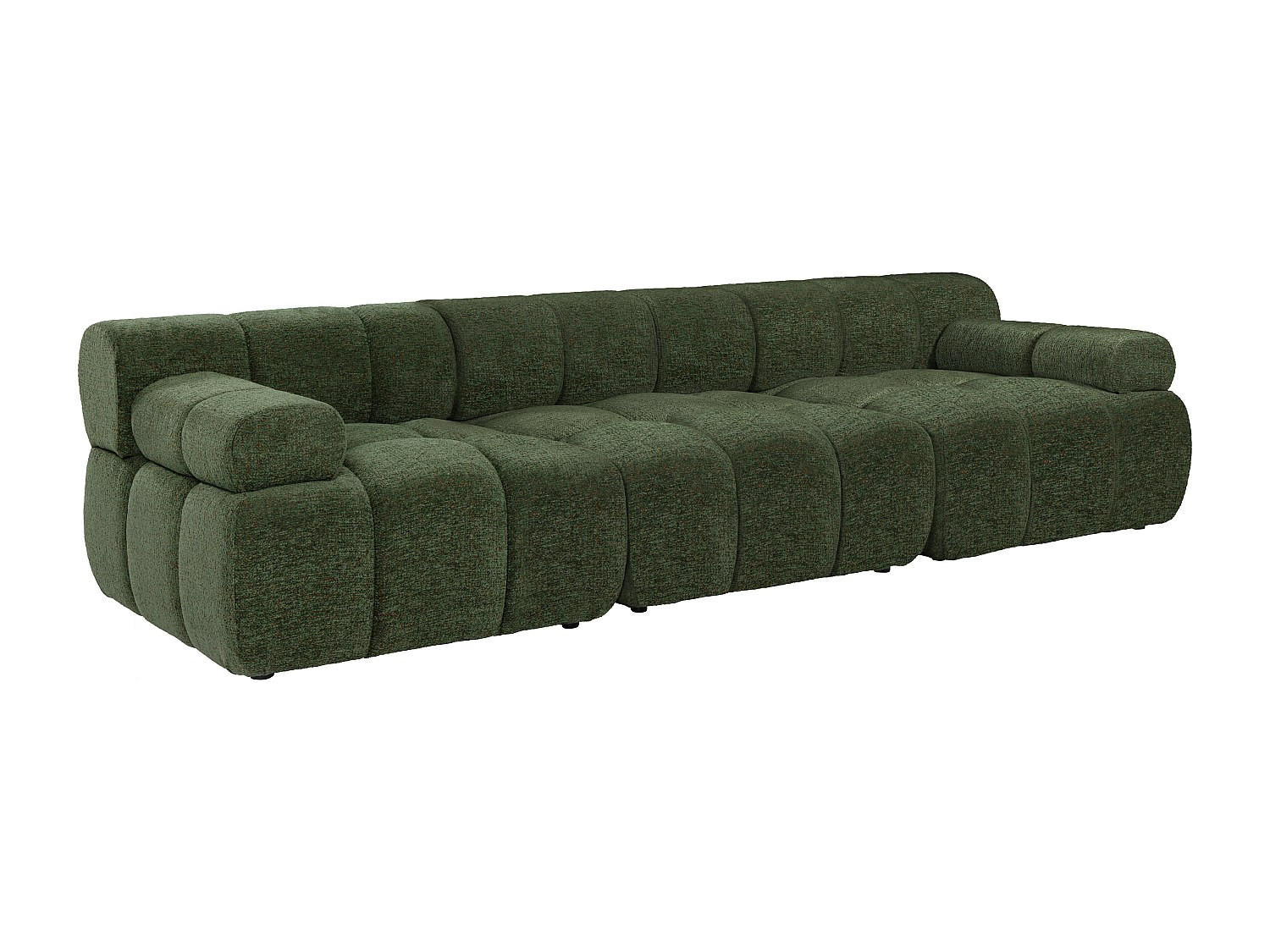 MODULIERBARES Sofa - 4 Personen - stoff - grün Facivil - Grün, Kunststoff/Textil (282/70/94cm) - Vente-Unique