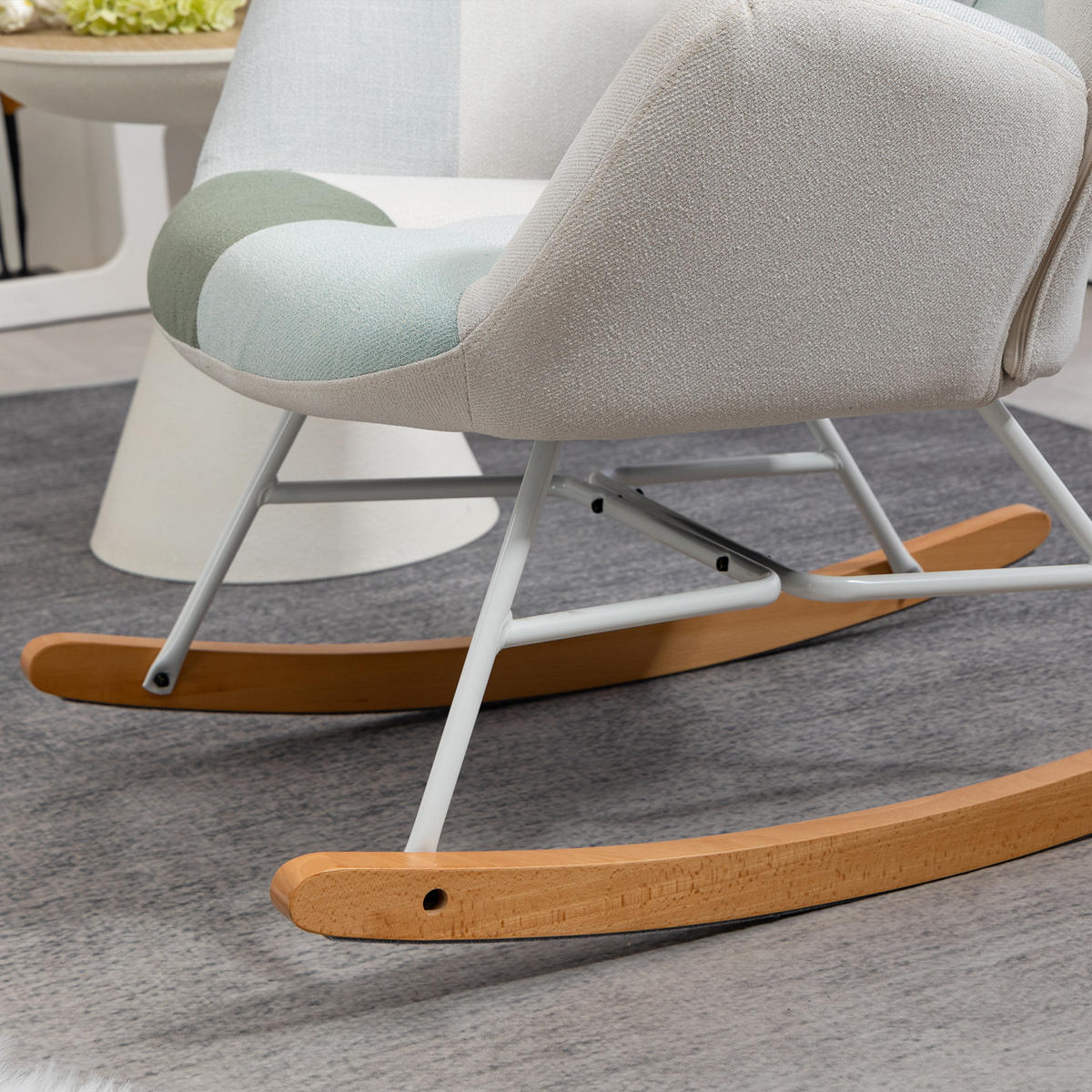 SCHAUKELSTUHL in Webstoff Multicolour - Multicolor, Metall (68/98/85cm) - Meubles Cosy