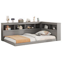 MULTIFUNKTIONSBETT 90/200 cm grau mit Steckdose und 2 USB-Anschlüssen - Grau, Holzwerkstoff (90/200cm) - OKWISH