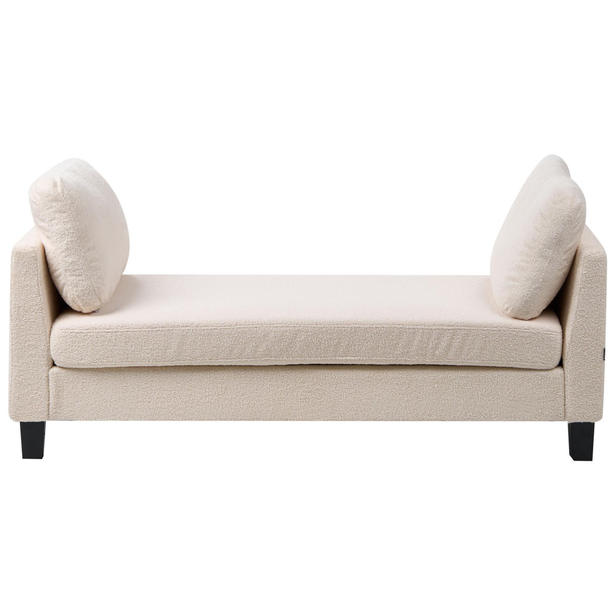 ČALOUNĚNÉ LEHÁTKO CHAISE LONGUE Látka Krémově bílé Archiane - bílá/černá, textil (170/60/85cm) - Beliani