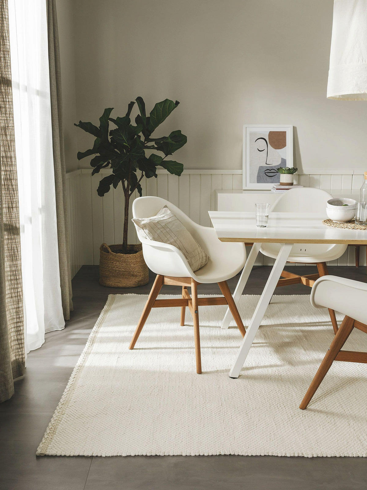 TEPPICH aus recyceltem Material Kiah Cream 120x170 cm - Creme, Textil (120/170cm) - benuta Pure